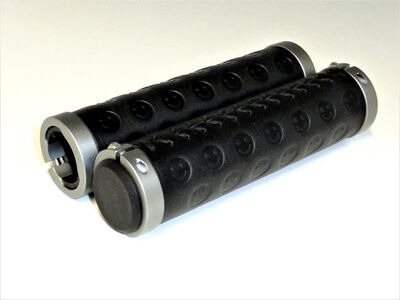 SPA CYCLES Spa Cycles Leather Lock on Grips  Black Happy  click to zoom image