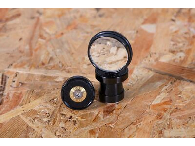 GILLES BERTHOUD Anodised/Black Leather Bar End Plug (single) click to zoom image