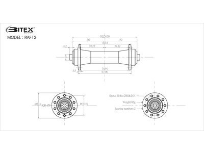 BITEX RAF 12 Front Hub click to zoom image