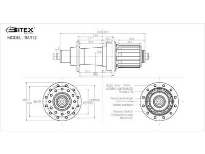 BITEX RAR 12 Rear Hub click to zoom image